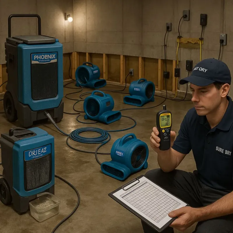 Structural Drying and Dehumidification process in Los Osos, CA